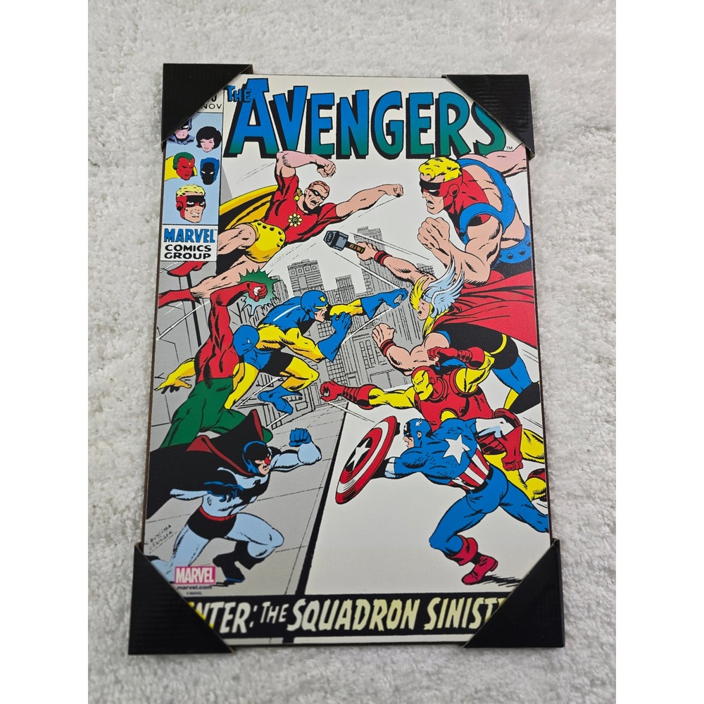Marvel Avengers Comic Book Cover Wood Wall Art 13x19 Retro Superhero Decor